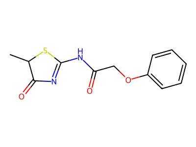 N-(5-methyl-4-oxo-1,3-thiazol-2-yl)-2-phenoxyacetamide structure