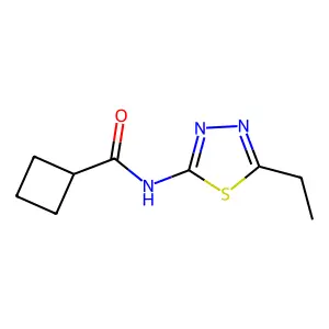 N-(5-ethyl-1,3,4-thiadiazol-2-yl)cyclobutanecarboxamide structure