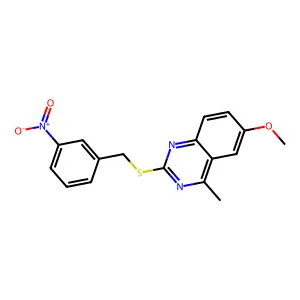 6-Methoxy-4-methyl-2-[(3-nitrophenyl)methylsulfanyl]quinazoline structure