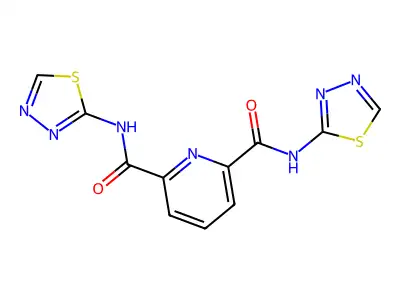 2-N,6-N-bis(1,3,4-thiadiazol-2-yl)pyridine-2,6-dicarboxamide structure