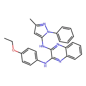 N-(4-ethoxyphenyl)-N'-(3-methyl-1-phenyl-1H-pyrazol-5-yl)quinoxaline-2,3-diamine structure