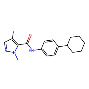 N-(4-Cyclohexylphenyl)-4-iodo-1-methyl-1H-pyrazole-5-carboxamide structure