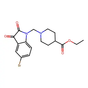 Ethyl 1-[(5-bromo-2,3-dioxoindol-1-yl)methyl]piperidine-4-carboxylate structure