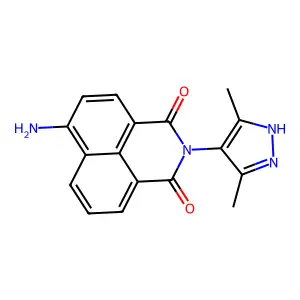 6-amino-2-(3,5-dimethyl-1H-pyrazol-4-yl)-1H-benzo[de]isoquinoline-1,3(2H)-dione structure