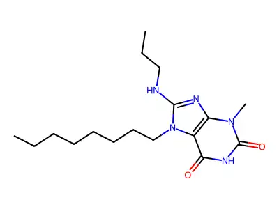 3-Methyl-7-octyl-8-(propylamino)purine-2,6-dione structure