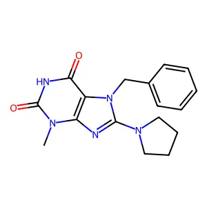 7-Benzyl-3-methyl-8-pyrrolidin-1-ylpurine-2,6-dione structure