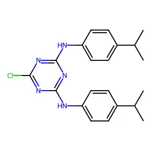 6-chloro-N,N'-bis(4-isopropylphenyl)-1,3,5-triazine-2,4-diamine structure