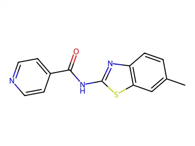 N-(6-methyl-1,3-benzothiazol-2-yl)pyridine-4-carboxamide structure