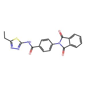 4-(1,3-dioxoisoindolin-2-yl)-N-(5-ethyl-1,3,4-thiadiazol-2-yl)benzamide structure