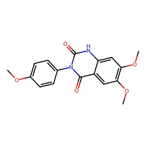 6,7-dimethoxy-3-(4-methoxyphenyl)-1H-quinazoline-2,4-dione structure
