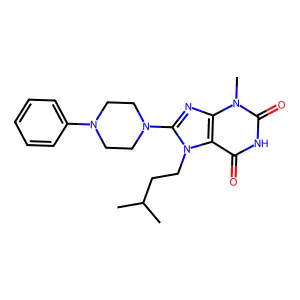 3-Methyl-7-(3-methylbutyl)-8-(4-phenylpiperazin-1-yl)purine-2,6-dione structure