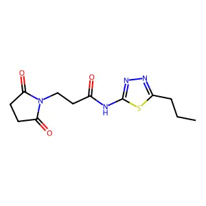 3-(2,5-dioxopyrrolidin-1-yl)-N-(5-propyl-1,3,4-thiadiazol-2-yl)propanamide structure