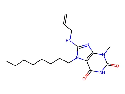 3-Methyl-7-octyl-8-(prop-2-enylamino)purine-2,6-dione structure