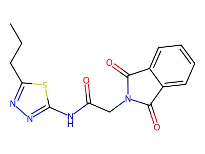 2-(1,3-dioxoisoindol-2-yl)-N-(5-propyl-1,3,4-thiadiazol-2-yl)acetamide structure