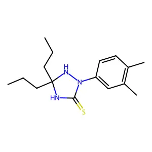 2-(3,4-Dimethylphenyl)-5,5-dipropyl-1,2,4-triazolidine-3-thione structure