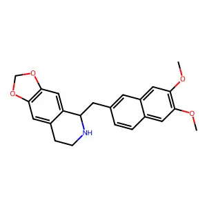 5-[(6,7-dimethoxynaphthalen-2-yl)methyl]-5,6,7,8-tetrahydro-[1,3]dioxolo[4,5-g]isoquinoline structure