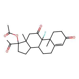 9-Fluoro-17-hydroxypregn-4-ene-3,11,20-trione acetate structure