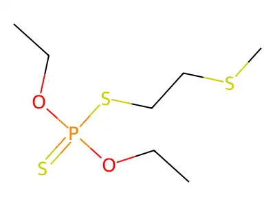 Phosphorodithioic acid, O,O-diethyl S-(2-(methylthio)ethyl) ester structure