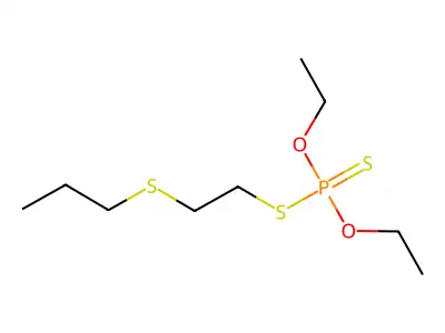 Phosphorodithioic acid, O,O-diethyl S-(2-(propylthio)ethyl) ester structure