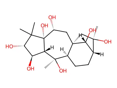 Grayanotoxane-2,3,5,6,10,14,16-heptol structure