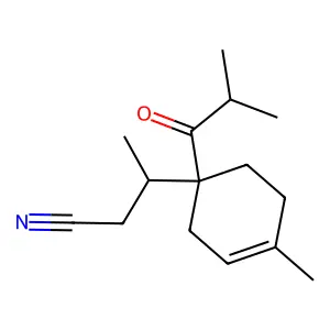 3-(1-Isobutyryl-4-methyl-3-cyclohexen-1-yl)butanenitrile structure