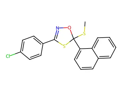 3-(4-Chlorophenyl)-5-(methylsulfanyl)-5-(1-naphthyl)-1,4,2-oxathiazole structure