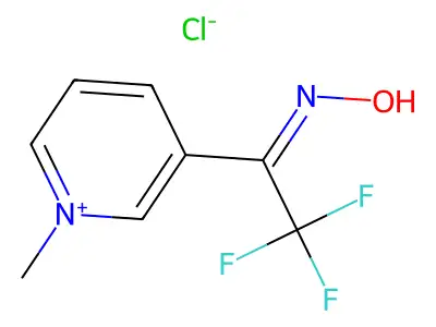 1-Methyl-3-(trifluoroacetyl)pyridinium chloride oxime structure