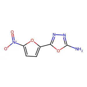 2-Amino-5-(5-nitro-2-furyl)-1,3,4-oxadiazole structure