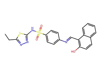 N-(5-ethyl-1,3,4-thiadiazol-2-yl)-4-[(2-oxonaphthalen-1-ylidene)methylamino]benzenesulfonamide structure