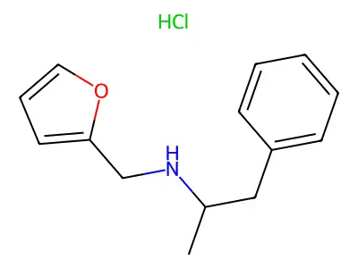 Furfurylamine, N-(alpha-methylphenethyl)-, hydrochloride (+)- structure