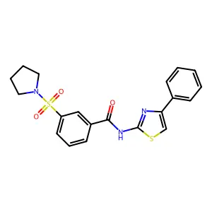 N-(4-phenyl-1,3-thiazol-2-yl)-3-(pyrrolidin-1-ylsulfonyl)benzamide structure
