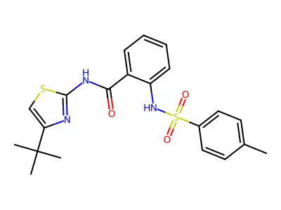 N-(4-tert-butyl-1,3-thiazol-2-yl)-2-(4-methylbenzenesulfonamido)benzamide structure