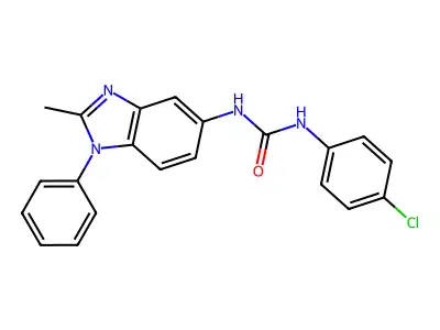1-(4-chlorophenyl)-3-(2-methyl-1-phenyl-1H-1,3-benzodiazol-5-yl)urea structure
