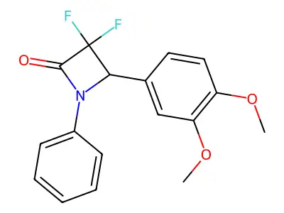 4-(3,4-Dimethoxyphenyl)-3,3-difluoro-1-phenylazetidin-2-one structure