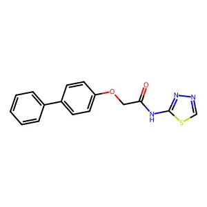 2-(4-phenylphenoxy)-N-(1,3,4-thiadiazol-2-yl)acetamide structure