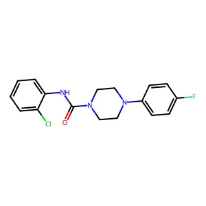 N-(2-chlorophenyl)-4-(4-fluorophenyl)piperazine-1-carboxamide structure