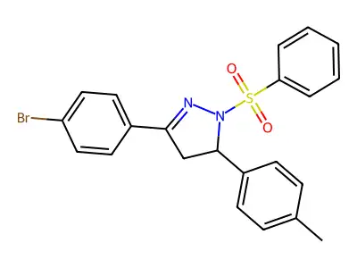 2-(Benzenesulfonyl)-5-(4-bromophenyl)-3-(4-methylphenyl)-3,4-dihydropyrazole structure