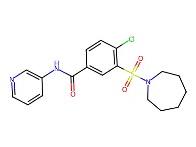 3-(azepan-1-ylsulfonyl)-4-chloro-N-(pyridin-3-yl)benzamide structure