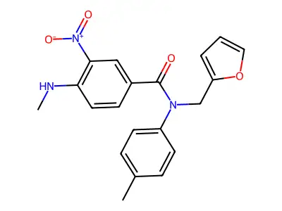 N-[(furan-2-yl)methyl]-4-(methylamino)-N-(4-methylphenyl)-3-nitrobenzamide structure