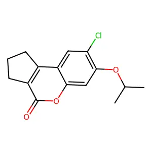 8-chloro-7-propan-2-yloxy-2,3-dihydro-1H-cyclopenta[c][1]benzopyran-4-one structure