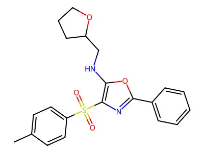 4-(4-methylbenzenesulfonyl)-N-[(oxolan-2-yl)methyl]-2-phenyl-1,3-oxazol-5-amine structure