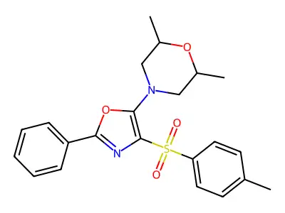 2,6-Dimethyl-4-[4-(4-methylbenzenesulfonyl)-2-phenyl-1,3-oxazol-5-yl]morpholine structure