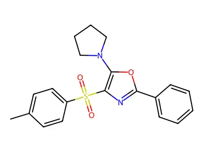 4-(4-Methylbenzenesulfonyl)-2-phenyl-5-(pyrrolidin-1-yl)-1,3-oxazole structure