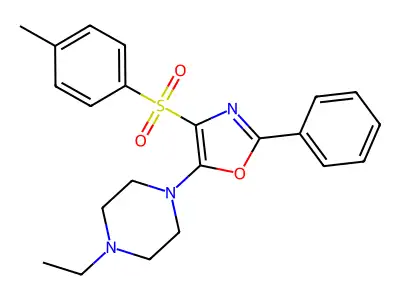 1-Ethyl-4-[4-(4-methylbenzenesulfonyl)-2-phenyl-1,3-oxazol-5-yl]piperazine structure