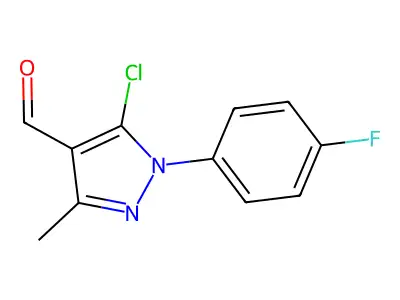 5-chloro-1-(4-fluorophenyl)-3-methyl-1H-pyrazole-4-carbaldehyde structure