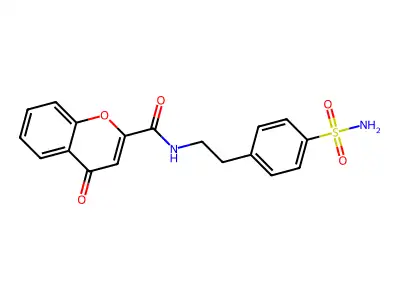 4-oxo-N-[2-(4-sulfamoylphenyl)ethyl]-4H-chromene-2-carboxamide structure