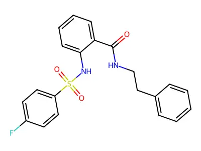 2-{[(4-fluorophenyl)sulfonyl]amino}-N-(2-phenylethyl)benzamide structure