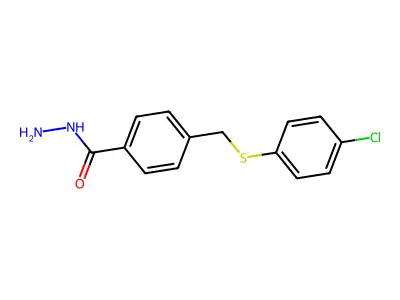 4-{[(4-Chlorophenyl)sulfanyl]methyl}benzohydrazide structure