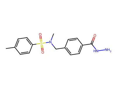 N-{[4-(hydrazinecarbonyl)phenyl]methyl}-N,4-dimethylbenzene-1-sulfonamide structure