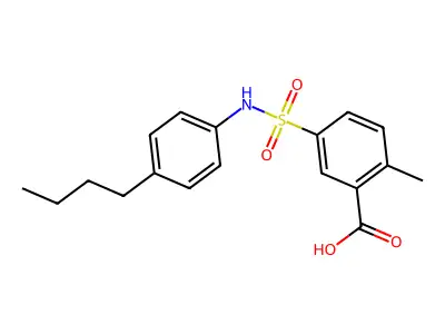 5-[(4-Butylphenyl)sulfamoyl]-2-methylbenzoic acid structure